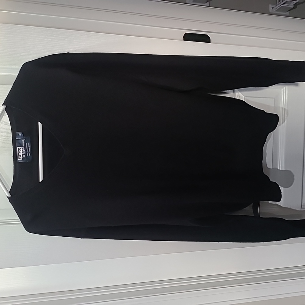 Polo by Ralph Lauren Black Cashmere V-neck Sweater